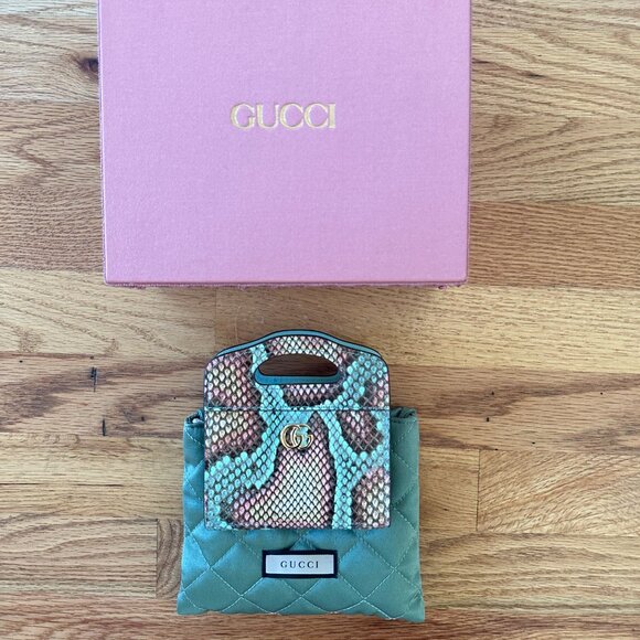 Gucci GG Marmont top handle python card case wallet - Picture 2 of 4